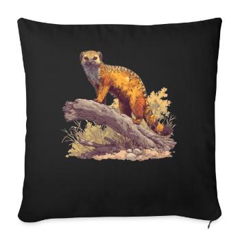 Mongoose's Mongoose - Sofa pillowcase 17,3'' x 17,3'' (45 x 45 cm) - black - Front