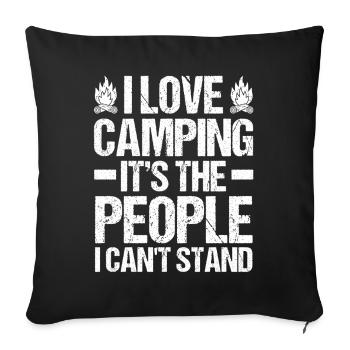 Camping Bonfire Camp Life Forest Camper - Sofa pillowcase 17,3'' x 17,3'' (45 x 45 cm) - black - Front