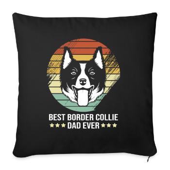 Border Collie - Sofa pillowcase 17,3'' x 17,3'' (45 x 45 cm) - black - Front