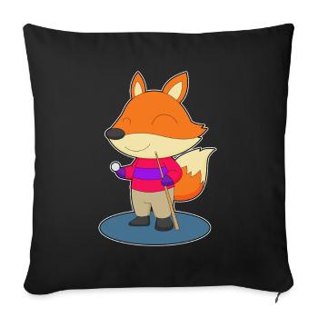 Fox Billiard Cue - Housse de coussin décorative 45 x 45 cm - noir - Devant