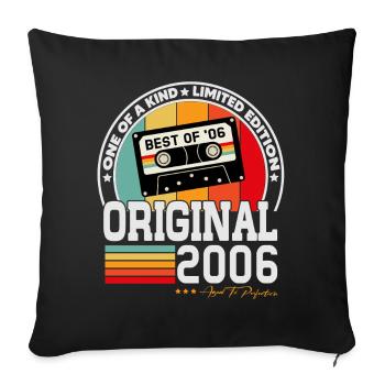 Original 2006 Vintage Rétro Cadeau d’anniversaire - Housse de coussin décorative 45 x 45 cm - noir - Devant