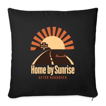 Night Shift Nurse Home by Sunrise After Handover - Sofa pillowcase 17,3'' x 17,3'' (45 x 45 cm) - black - Front