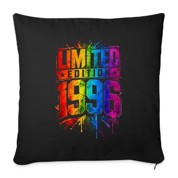 Limited Edition 1996 Jahrgang Geburtstag Art - Sofakissenbezug 45 x 45 cm - Schwarz - Vorne