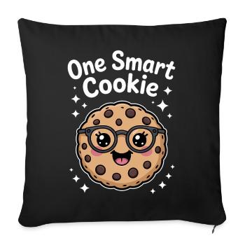 One Smart Cookie - Smart Cookie with Glasses - Sofa pillowcase 17,3'' x 17,3'' (45 x 45 cm) - black - Front
