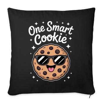 One Smart Cookie - Smart Cookie with Glasses - Sofa pillowcase 17,3'' x 17,3'' (45 x 45 cm) - black - Front