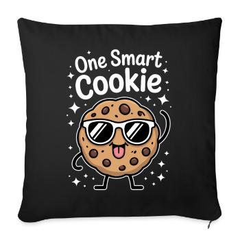 One Smart Cookie - Smart Cookie with Glasses - Sofa pillowcase 17,3'' x 17,3'' (45 x 45 cm) - black - Front