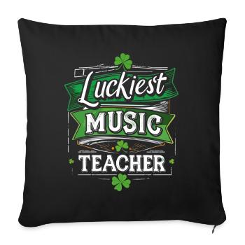 Design du professeur de musique heureux - Housse de coussin décorative 45 x 45 cm - noir - Devant