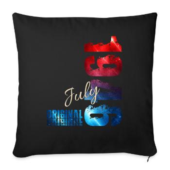 Don du 80e anniversaire Original juillet 1946 - Housse de coussin décorative 45 x 45 cm - noir - Devant