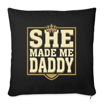 First Father's Day Gift for Girl, Dad - Sofa pillowcase 17,3'' x 17,3'' (45 x 45 cm) - black - Front