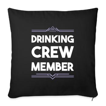 Équipage d’abreuvement - Housse de coussin décorative 45 x 45 cm - noir - Devant