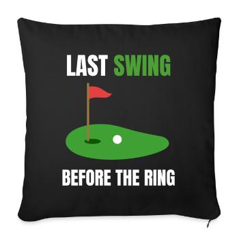 Dernier palefrenier de golf swing - Housse de coussin décorative 45 x 45 cm - noir - Devant