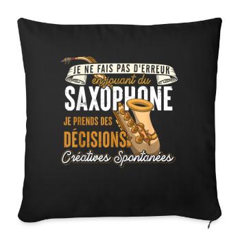 Saxophone Créatif: Décisions Spontanées - Housse de coussin décorative 45 x 45 cm - noir - Devant