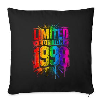 Limited Edition 1998 Jahrgang Geburtstag Art - Sofakissenbezug 45 x 45 cm - Schwarz - Vorne