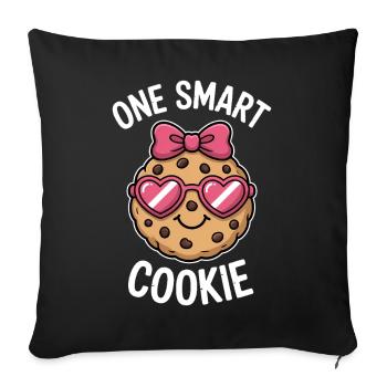 Un Cookie Intelligent - Cookie Intelligent avec des Lunettes - Housse de coussin décorative 45 x 45 cm - noir - Devant