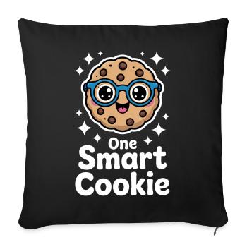 Un Cookie Intelligent - Cookie Intelligent avec des Lunettes - Housse de coussin décorative 45 x 45 cm - noir - Devant