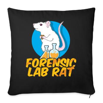 Rat, rat de maison, propriétaire de rats, amoureux des rats - Housse de coussin décorative 45 x 45 cm - noir - Devant