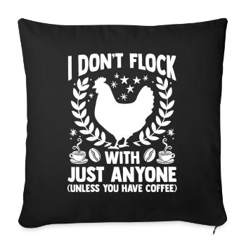 Farmer Rooster Flock Poultry Coffee Chicken - Sofa pillowcase 17,3'' x 17,3'' (45 x 45 cm) - black - Front