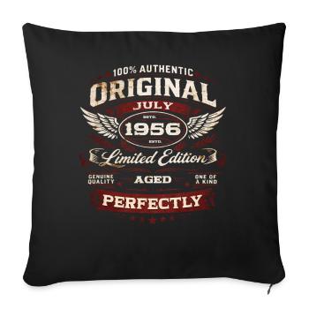 70th Birthday Gift Original July 1956 - Sofa pillowcase 17,3'' x 17,3'' (45 x 45 cm) - black - Front