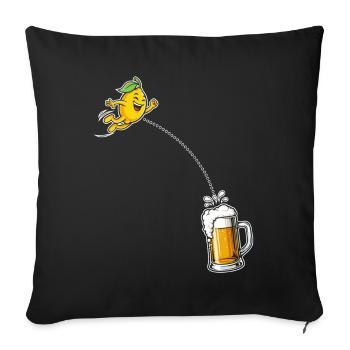 Radler Beer Funny Lemon And Beer Mug - Sofa pillowcase 17,3'' x 17,3'' (45 x 45 cm) - black - Front