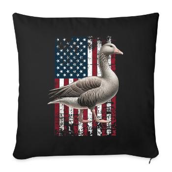 Pilgrim Goose US Pilgrim Gans - Sofakissenbezug 45 x 45 cm - Schwarz - Vorne