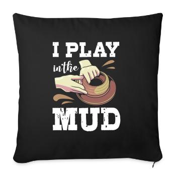 pottery - Sofa pillowcase 17,3'' x 17,3'' (45 x 45 cm) - black - Front