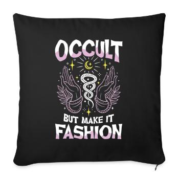 Occulte Mais en mode Occulte Sorcière ésotérique - Housse de coussin décorative 45 x 45 cm - noir - Devant