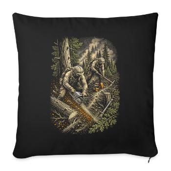 Groupes de pompiers Équipe de pompiers Saw Team Chainsaw - Housse de coussin décorative 45 x 45 cm - noir - Devant