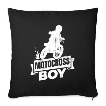 Garçon Motocross - Housse de coussin décorative 45 x 45 cm - noir - Devant