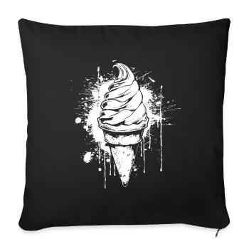 Éclaboussures de couleur en cornet de glace - Housse de coussin décorative 45 x 45 cm - noir - Devant