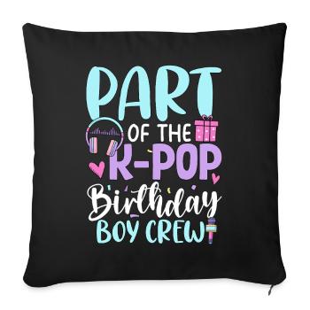 Membre de l’équipe des garçons d’anniversaire de K Pop - Housse de coussin décorative 45 x 45 cm - noir - Devant