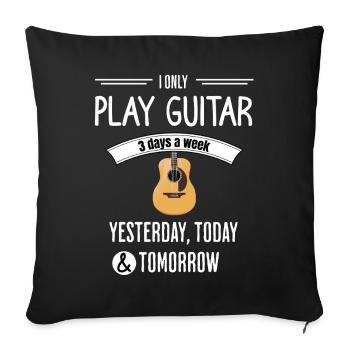 Vie quotidienne de guitare - Housse de coussin décorative 45 x 45 cm - noir - Devant