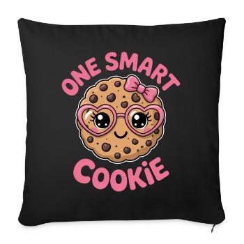 Un Cookie Intelligent - Cookie Intelligent avec des Lunettes - Housse de coussin décorative 45 x 45 cm - noir - Devant