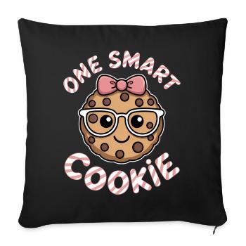 Un Cookie Intelligent - Cookie Intelligent avec des Lunettes - Housse de coussin décorative 45 x 45 cm - noir - Devant