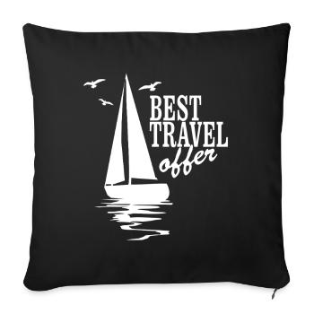 Segelboot Meer Reise Motiv Vintage - Sofakissenbezug 45 x 45 cm - Schwarz - Vorne