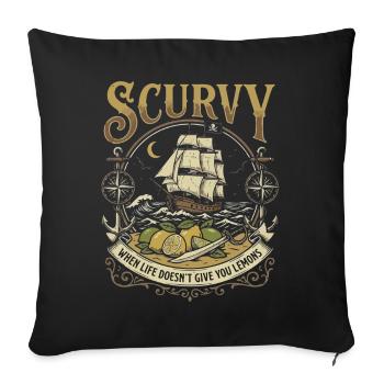 Piratenschiff Zitronendesign - Sofakissenbezug 45 x 45 cm - Schwarz - Vorne
