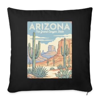 Arizona Desert Retro Poster - Sofa pillowcase 17,3'' x 17,3'' (45 x 45 cm) - black - Front