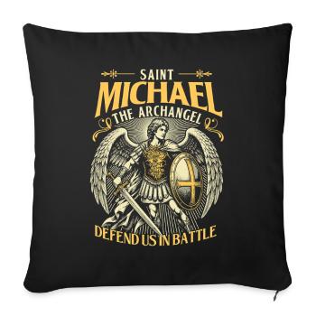 Der Erzengel des Heiligen Michael verteidigt die Schlacht - Sofakissenbezug 45 x 45 cm - Schwarz - Vorne