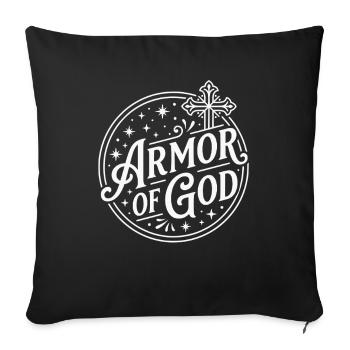 Armure de Dieu - Housse de coussin décorative 45 x 45 cm - noir - Devant