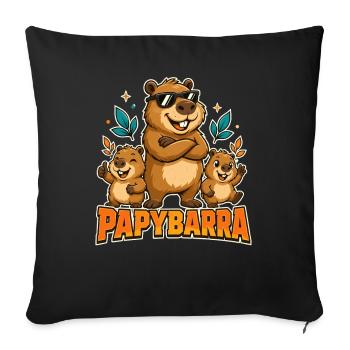 Papybarra Father's Day Dad of 2 - Sofa pillowcase 17,3'' x 17,3'' (45 x 45 cm) - black - Front