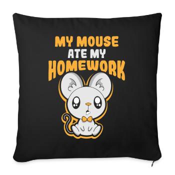 Ma souris a mangé mes devoirs. - Housse de coussin décorative 45 x 45 cm - noir - Devant