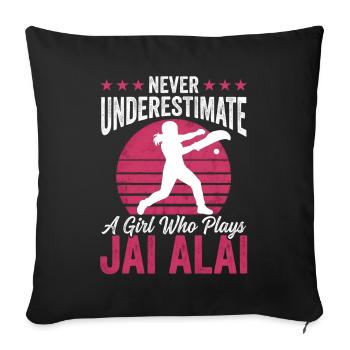 Jai Alai: Unstoppable Player - Sofa pillowcase 17,3'' x 17,3'' (45 x 45 cm) - black - Front