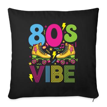 Fête nostalgique rétro des années 80 - Housse de coussin décorative 45 x 45 cm - noir - Devant