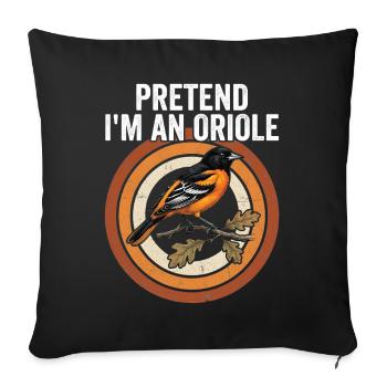 Fais comme si j’étais un oriole. - Housse de coussin décorative 45 x 45 cm - noir - Devant