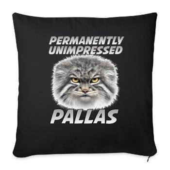 Pallas Cat Manul Humour T Pallas Cats - Housse de coussin décorative 45 x 45 cm - noir - Devant