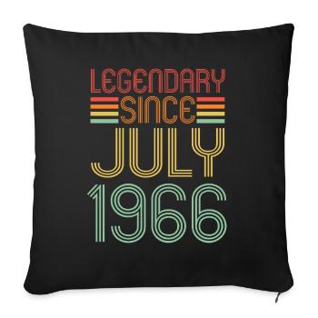 Legendary since July 1966, Geburtstag - Sofakissenbezug 45 x 45 cm - Schwarz - Vorne