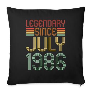 Légendaire depuis juillet 1986, anniversaire - Housse de coussin décorative 45 x 45 cm - noir - Devant