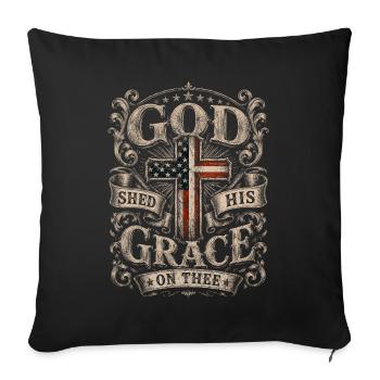 Conception de la Croix de la Grâce de Dieu - Housse de coussin décorative 45 x 45 cm - noir - Devant