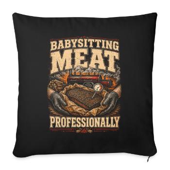 Concours de BBQ : Garder la viande professionnellement - Housse de coussin décorative 45 x 45 cm - noir - Devant