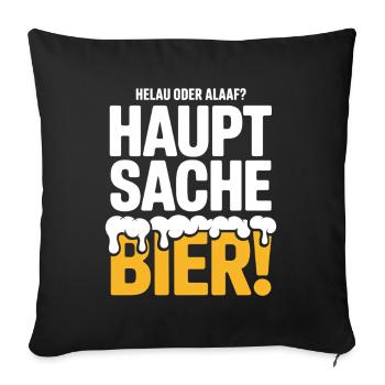 Bier Karneval Fasching Köln Helau oder Alaaf Bier - Sofakissenbezug 45 x 45 cm - Schwarz - Vorne