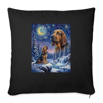 Hurlant vers la Lune Mème Chien Sanglier - Housse de coussin décorative 45 x 45 cm - noir - Devant